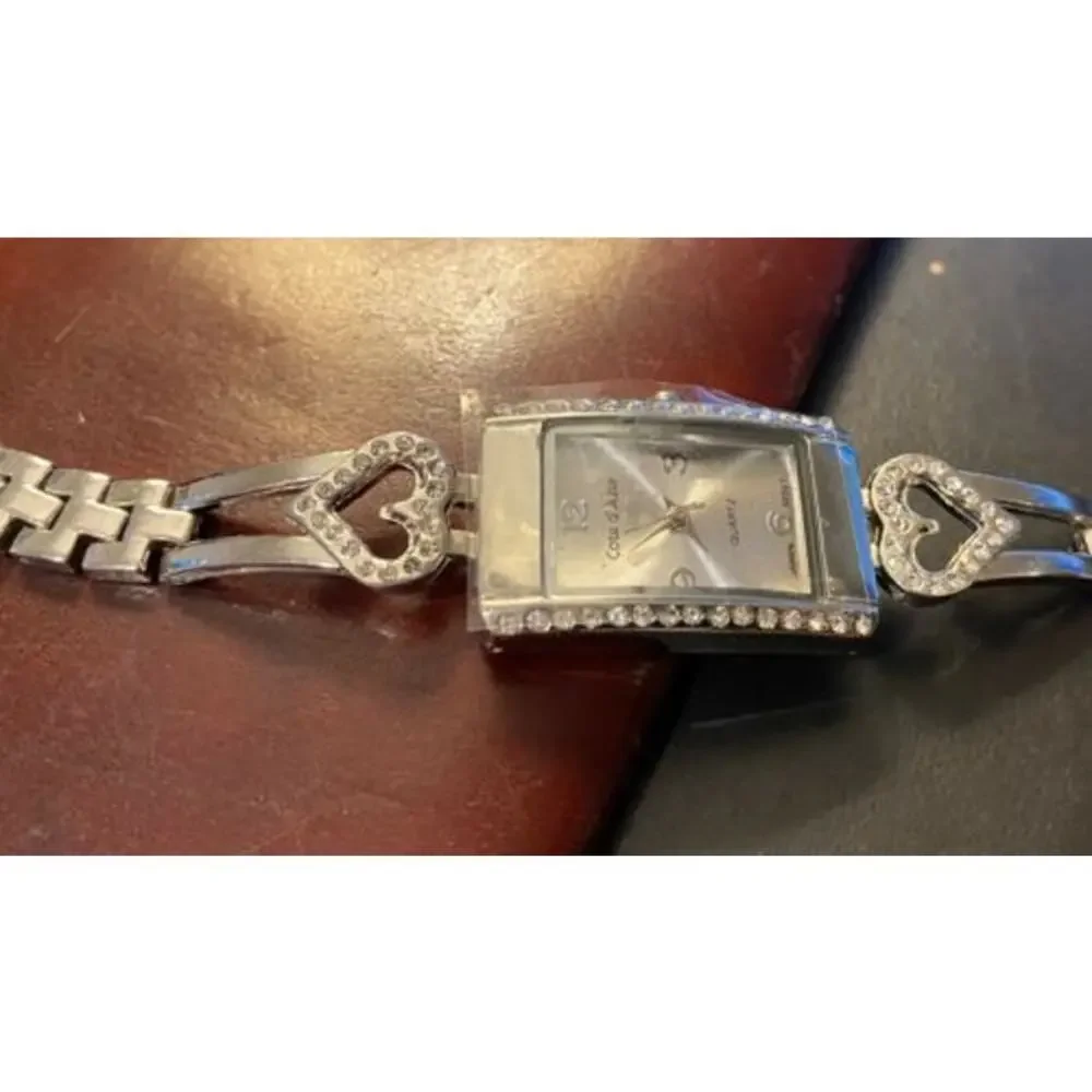 Women's 20mm Silver Tone Cote d'Azur Watch, Crystal Accented Bracelet Band